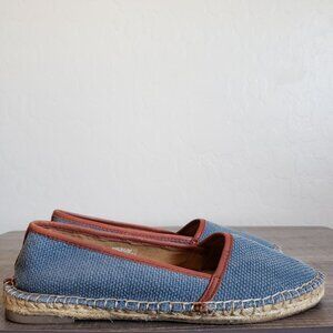 Fossil Canvas Espadrille Flat Slip-On Shoes Blue Size Women's 8 Coastal Grandma